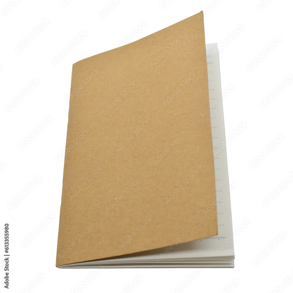 brown craft paper cover notebook isolated on white background, stationery for office brown craft paper cover notebook isolated on white background, stationery for office