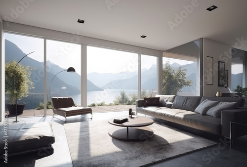 modern house interior design, generative AI © Kien