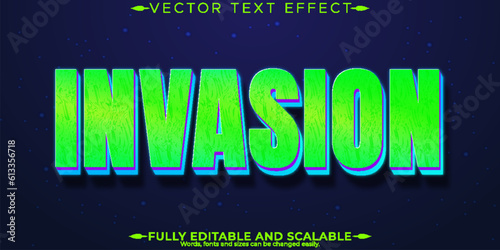 Alien text effect, editable space and invasion text style
