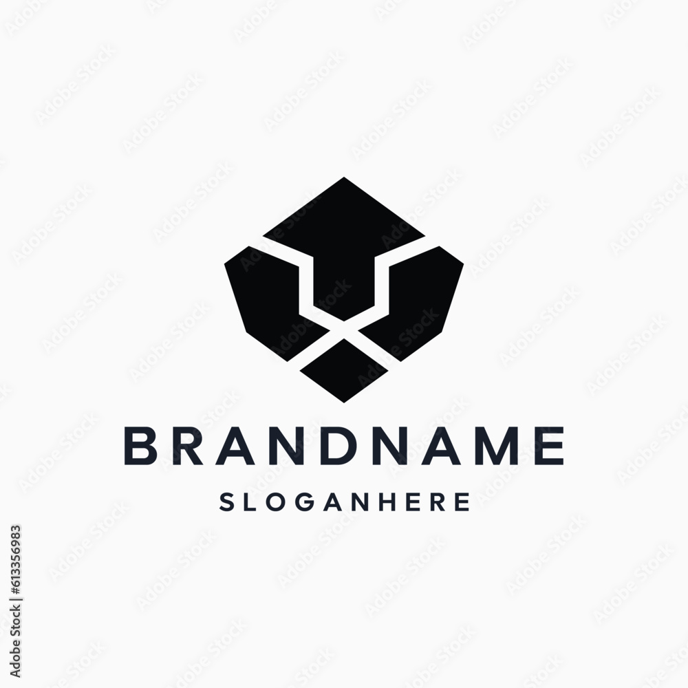 Lion head - vector logo template concept illustration. Lion head - vector logo template concept illustration.