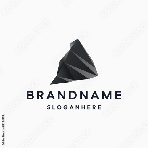 polygonal stone logo design inspiration