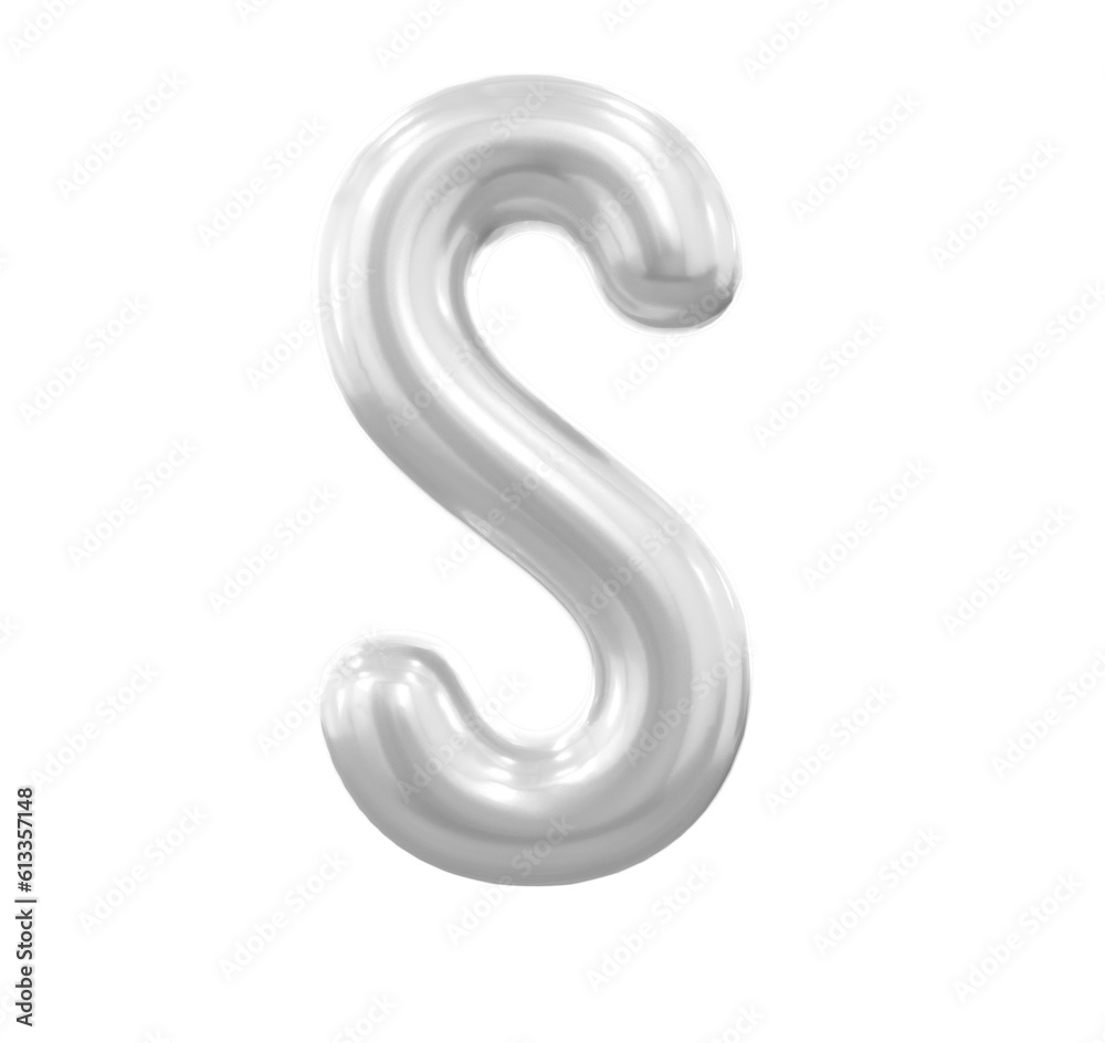 Letter S Silver Balloon