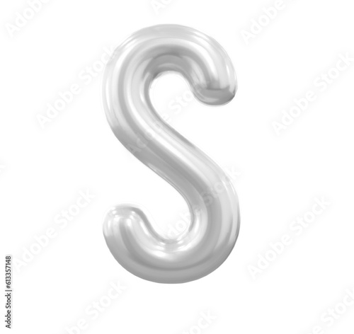 Letter S Silver Balloon