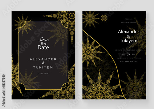 Luxury ornamental mandala design background in gold color