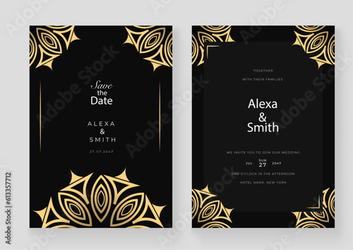 Golden ornamental business card template