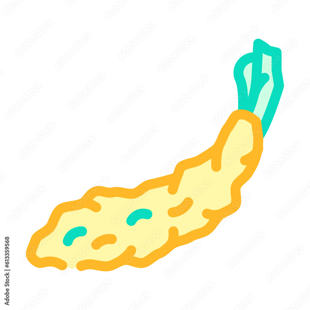Obraz premium tempura vegetables japanese food color icon vector. tempura vegetables japanese food sign. isolated symbol illustration