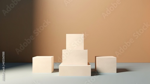 Minimal podium for product presentation. Generative ai. © tong2530