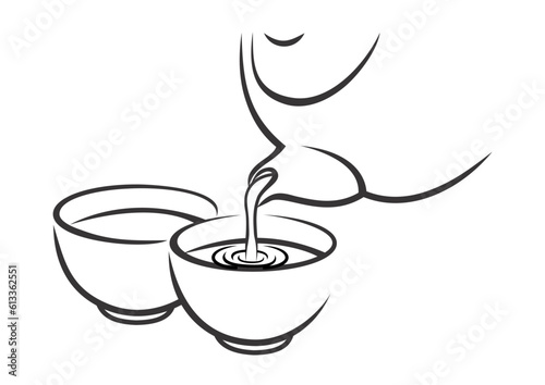 Potential Tea Log Logo vector line art