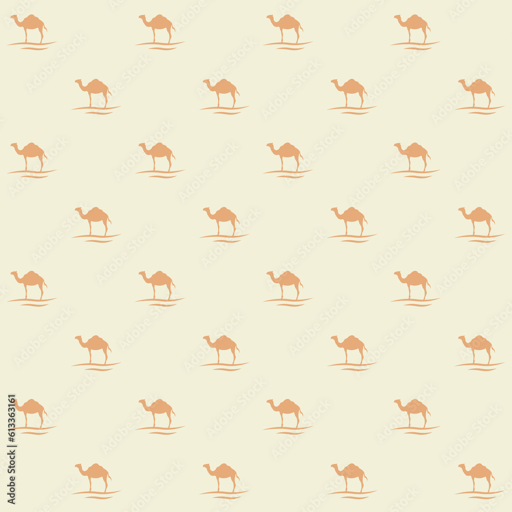 Desert And Camel - Islamic Vector Seamless Pattern
