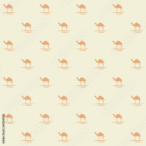 Desert And Camel - Islamic Vector Seamless Pattern