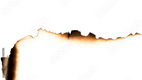 burnt paper on a white background