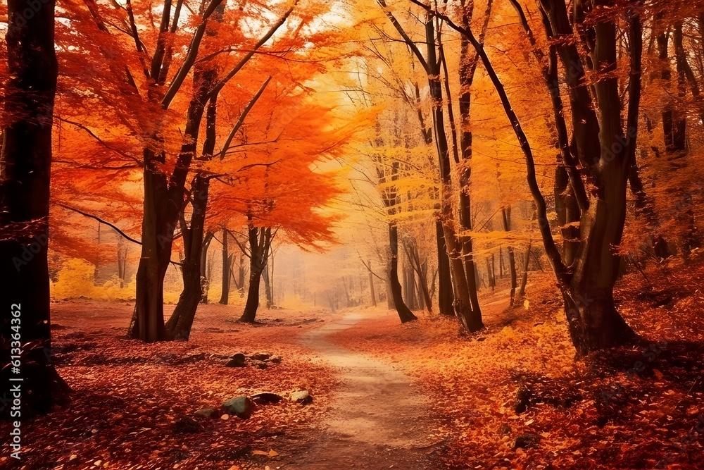 Forest beauty in the golden autumn