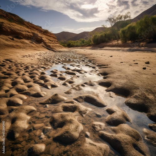 Water Scarcity - Image of Dry Riverbed or Lake