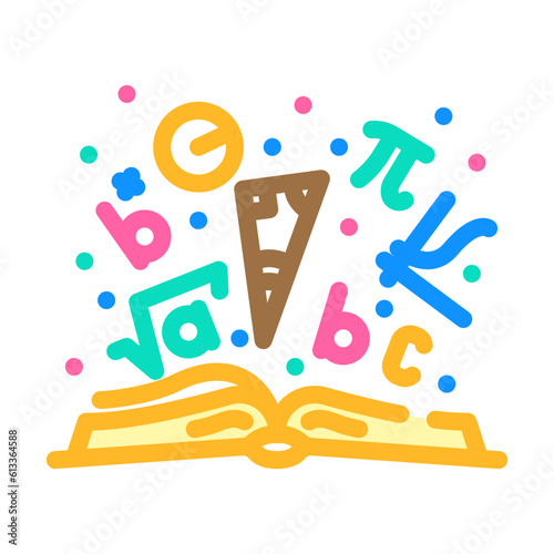math education science color icon vector. math education science sign. isolated symbol illustration