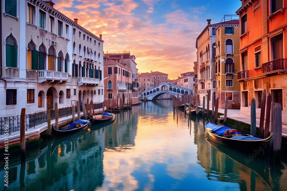 Grand Canal at sunset time, Venice, Italy