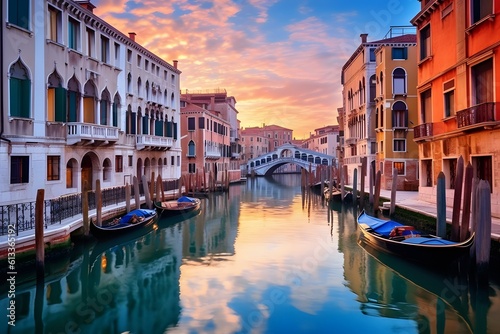 Grand Canal at sunset time  Venice  Italy
