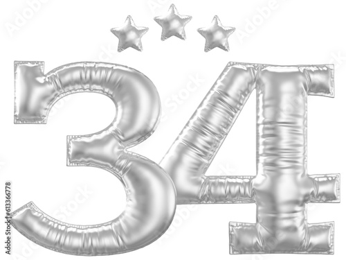 34 year anniversary number silver photo