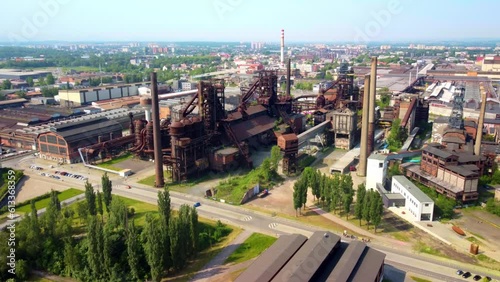 Ostrava, old ironworks factory, industrial heritage area bottom Vitkovice. National site of industrial heritage consisting of a unique collection of industrial architecture of former ironworks.