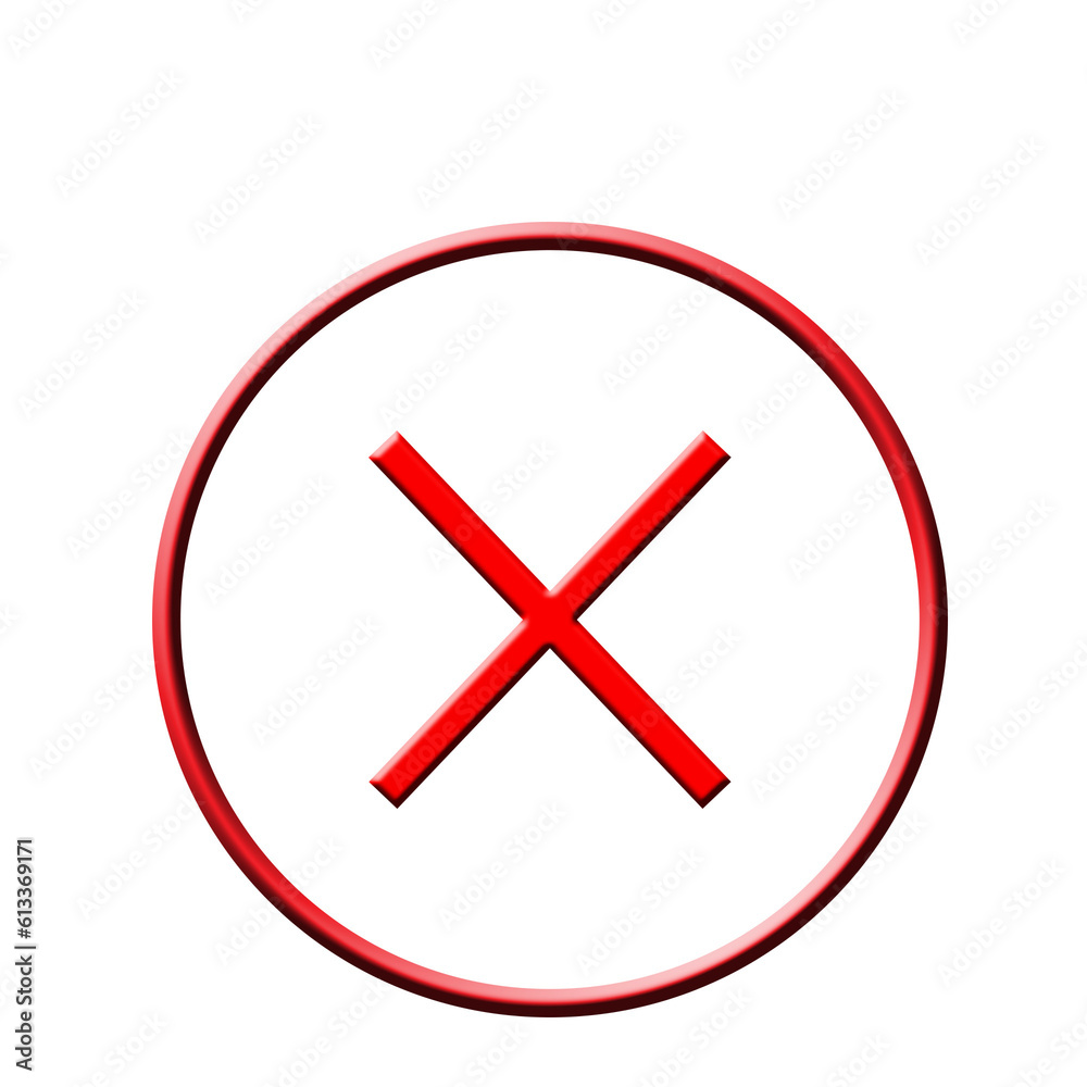 Obraz premium cross button cancel button tag banner label