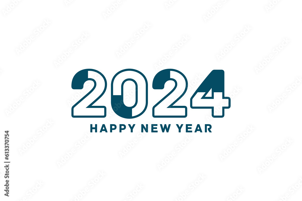 happy new year 2024 with modern numeral typography happy new year 2024 with modern numeral typography