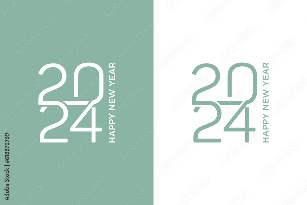happy new year 2024 with connected minimalist numeral style happy new year 2024 with connected minimalist numeral style