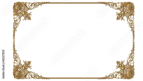 frame with golden ornament, luxury classic design for decoration
