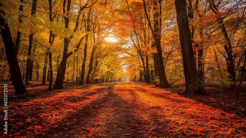 Generative AI, Autumn Symphony: Vibrant Hues of Fall Foliage