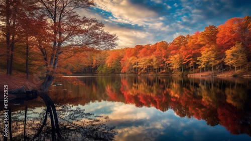 Generative AI, Autumn Symphony: Vibrant Hues of Fall Foliage