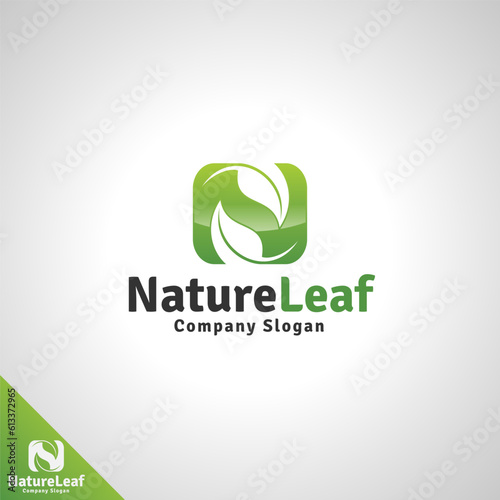 Nature Leaf - Letter N Logo Template