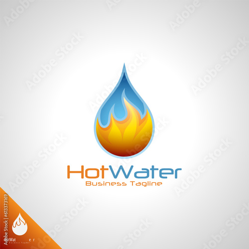 Hot Water - Water Drop Logo