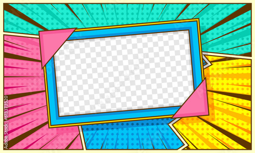Cartoon pop art frame template background