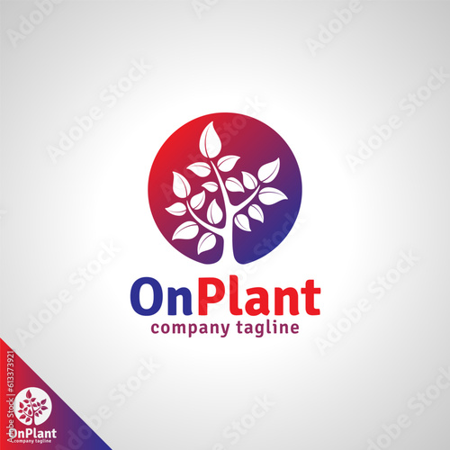 Fototapeta Naklejka Na Ścianę i Meble -  On Plant - Tree Logo Template
