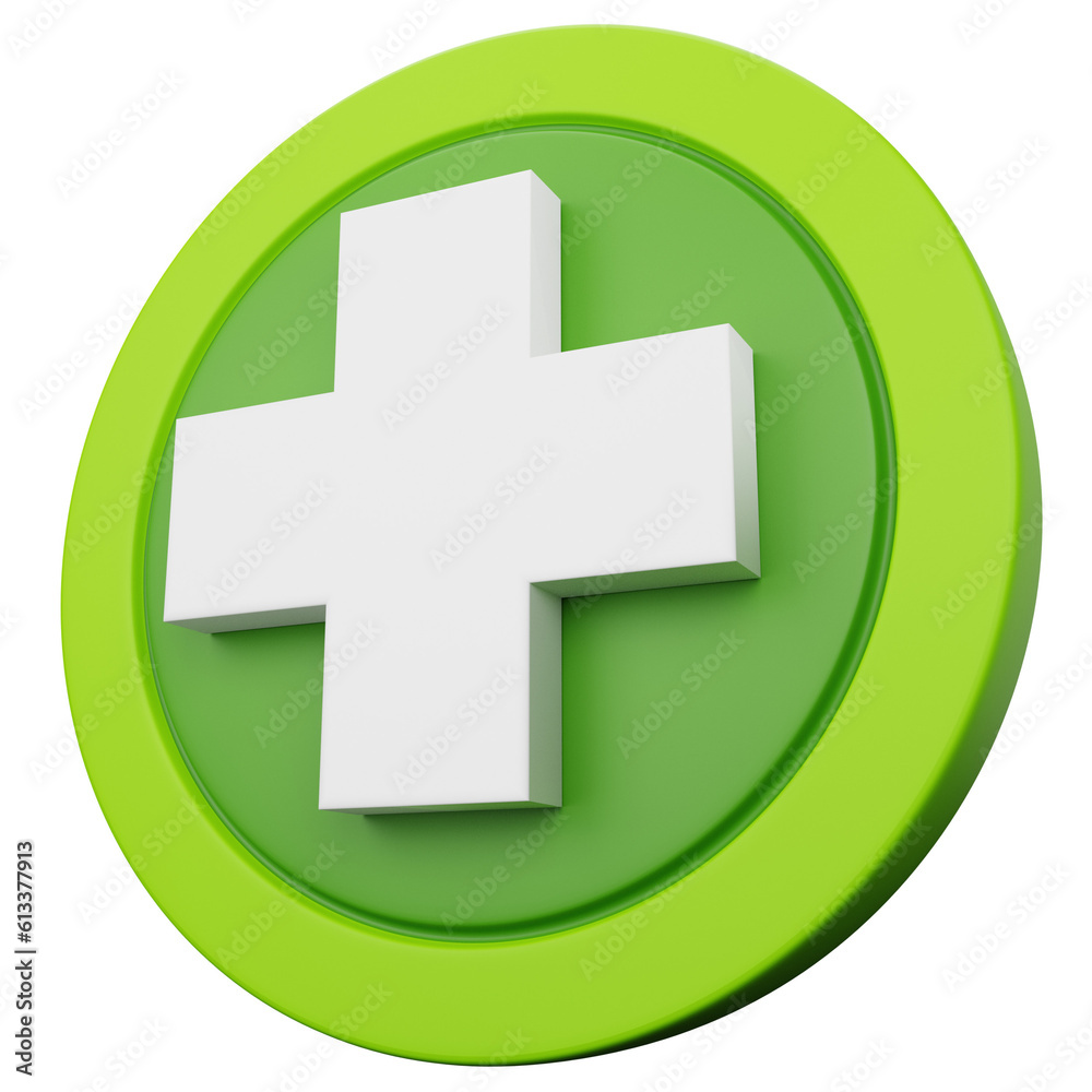 Obraz premium green add plus 3d sign