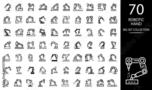 Robotic hand manipulator silhouette symbol icon. Robot limb logo. Robot arm. automation, robot, CNC shape logo.