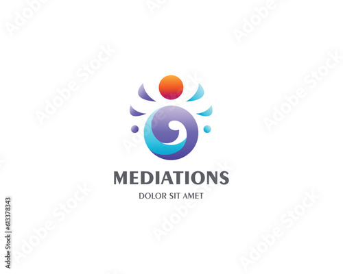 Abstract colorful mediations logo gradient