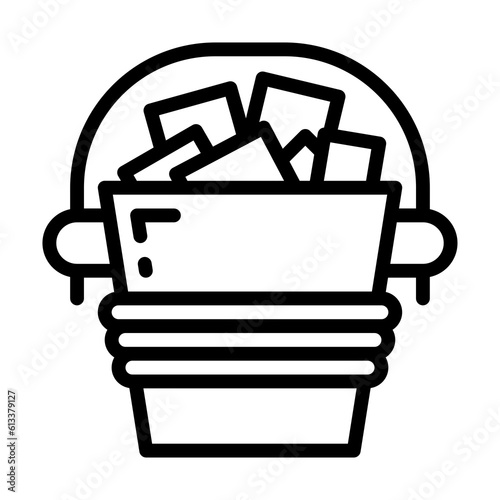 ice bucket line style icon, vector icon can be used for mobile, ui, web
