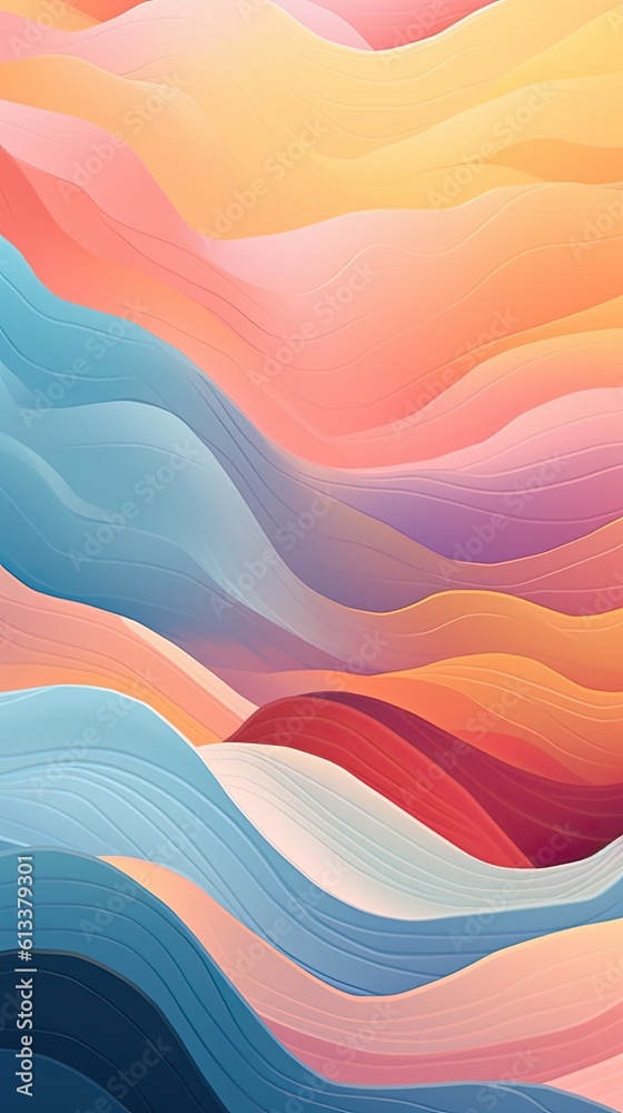 Fototapeta premium Gradient color waves on abstract background