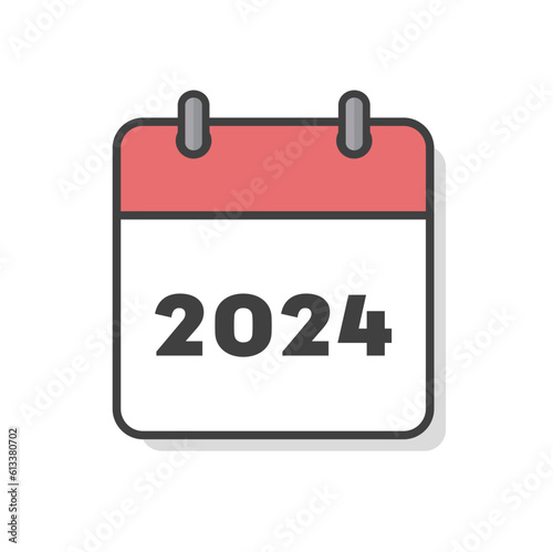 2024年のカレンダーのシンプルなアイコン - 新年･予定やスケジュールのイメージ素材