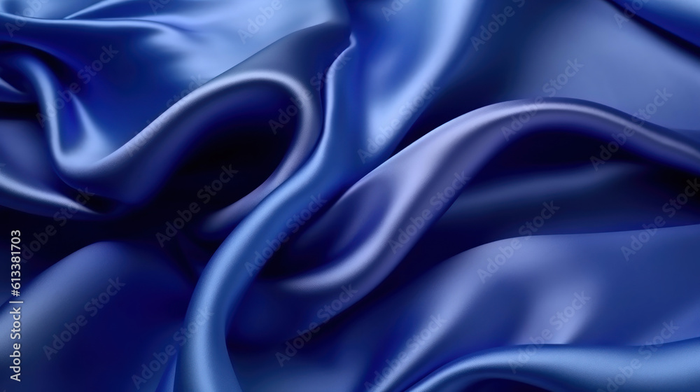 Obraz premium Abstract dark blue background. Silk satin. Navy blue color. 