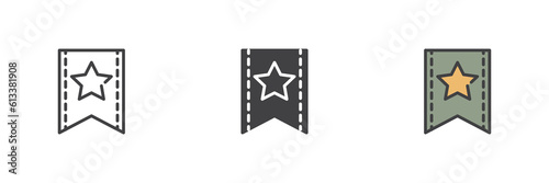 Bookmark different style icon set