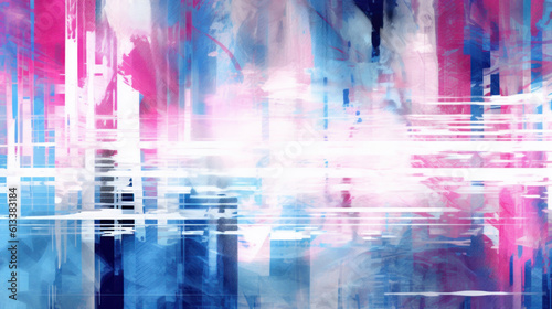 Abstract glitch background. Pink, blue, white purple colors. 