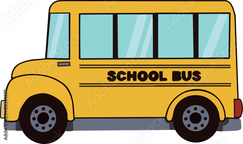 Yellow school bus for kids vector illustration