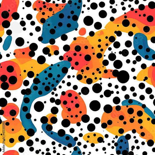 Dotted pattern, colorful dots, spotted seamless repeat polka pattern [Generative AI] 