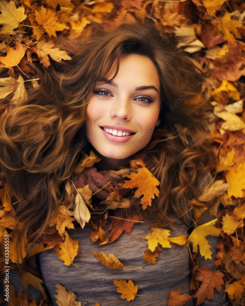 portrait of a woman autumn season with generative ai portrait of a woman autumn season with generative ai