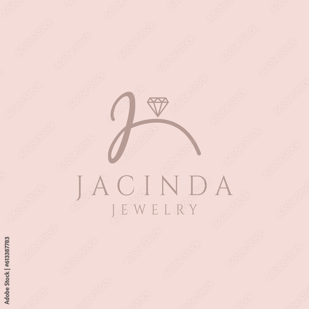 luxury initial jewelry ring diamond beauty cosmetic logo vector design luxury initial jewelry ring diamond beauty cosmetic logo vector design