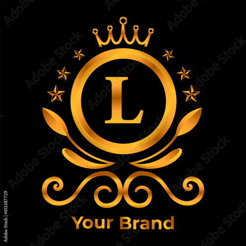 Free vector letter luxury letter L or golden  design in your company
