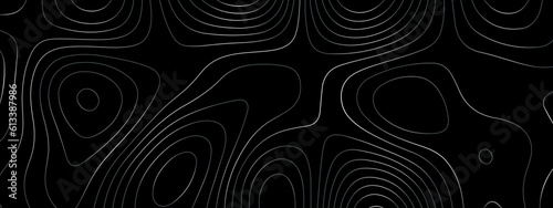 Topographic background and texture, monochrome image. 3D waves, White wave paper curved reliefs abstract background, Abstract topographic contours map background, Vector contour topographic map. 