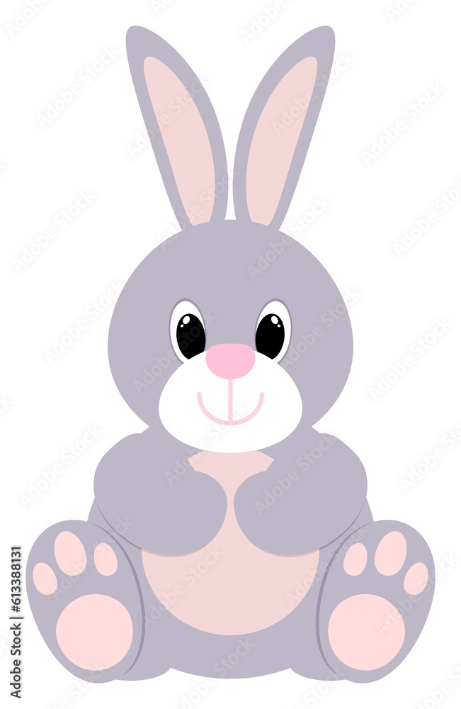 Cute bunny icon. Cartoon sitting rabbit. Illustration of hare. Cute bunny icon. Cartoon sitting rabbit. Illustration of hare.