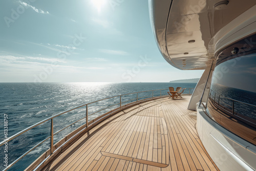 Yacht deck with view of the ocean © Visual Realm