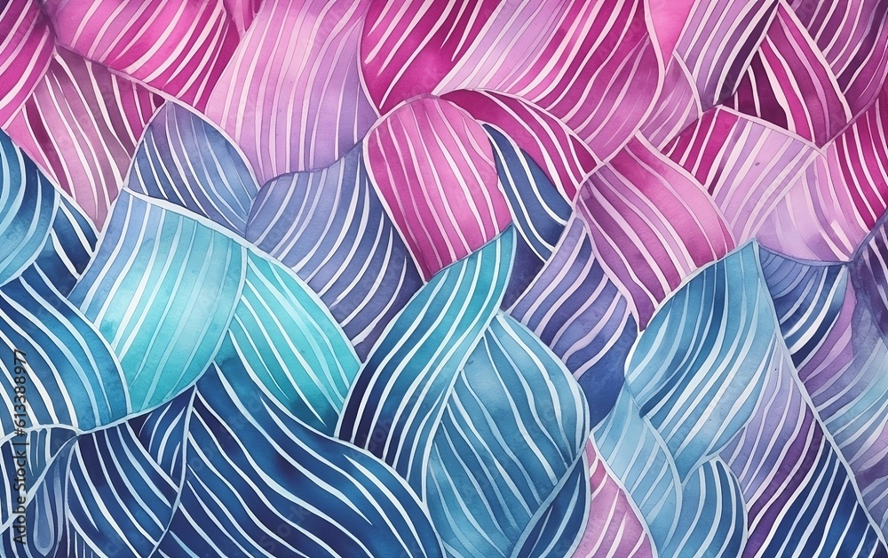 Abstract blue and pink watercolor background with white lines. Generative AI technology. Abstract blue and pink watercolor background with white lines. Generative AI technology.